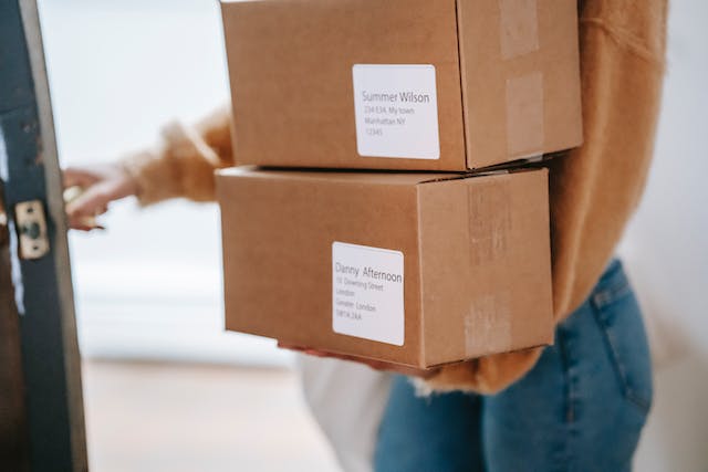 person holding packages